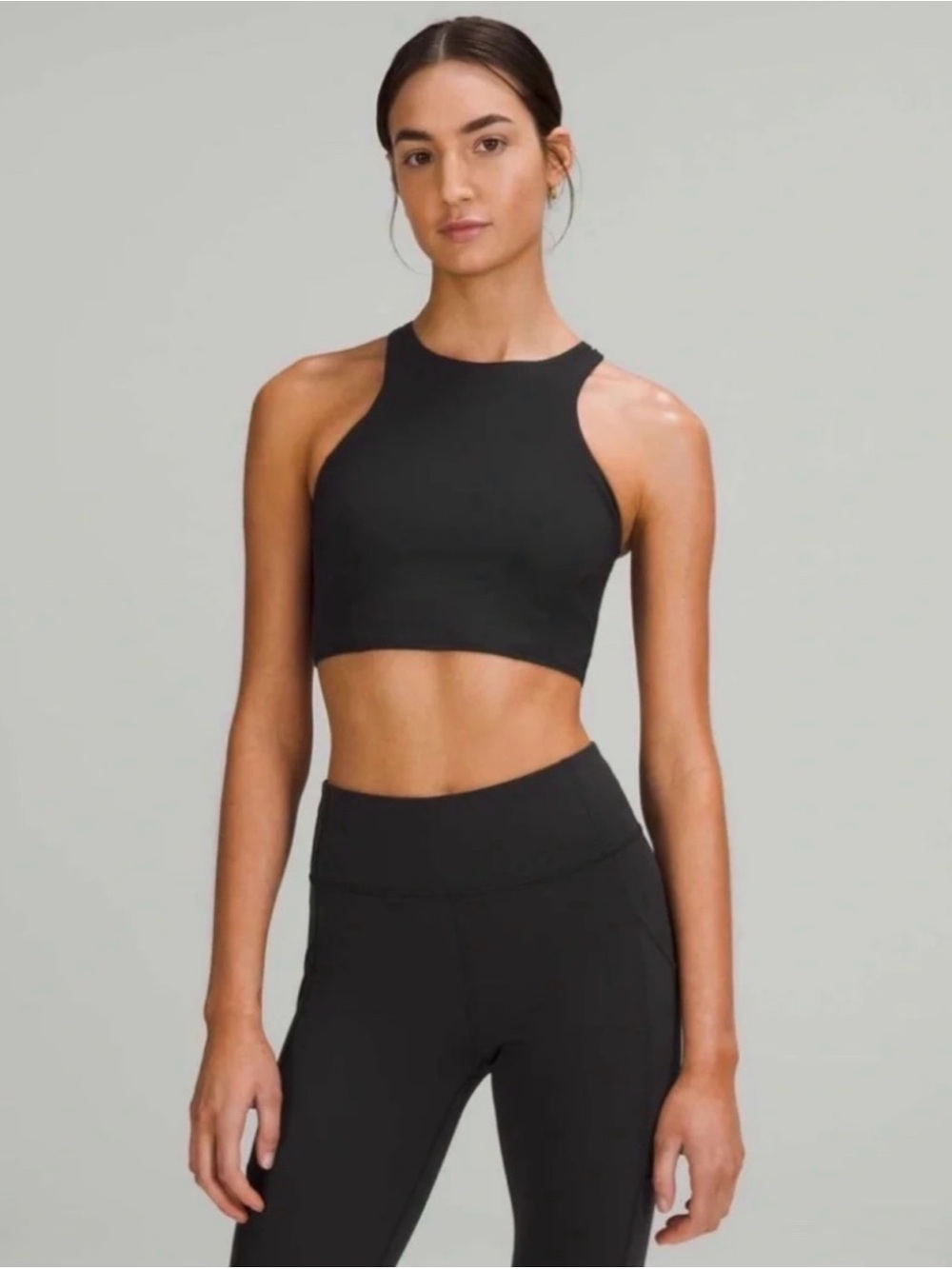 Lululemon Mesh-Back Train Bra Medium Support A/B Cup Black sz 4